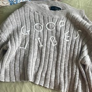 Good Vibes Knit Cropped Sweater